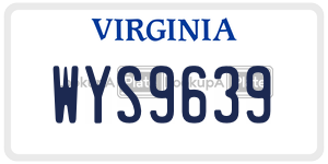 WYS9639  license plate in VA