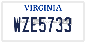 WZE5733 license plate in Virginia