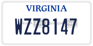 WZZ8147  license plate in VA