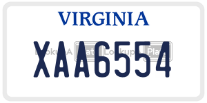 XAA6554  license plate in VA