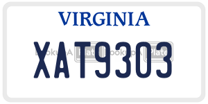 XAT9303  license plate in VA