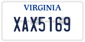 XAX5169 license plate in Virginia