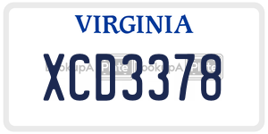 XCD3378 license plate in Virginia