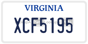 XCF5195  license plate in VA