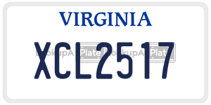 XCL2517  license plate in VA