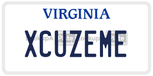 XCUZEME  license plate in VA