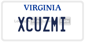 XCUZMI  license plate in VA