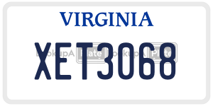 XET3068 license plate in Virginia
