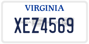 XEZ4569 license plate in Virginia