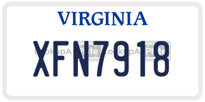 XFN7918  license plate in VA