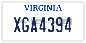 XGA4394 license plate in Virginia