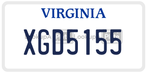 XGD5155 license plate in Virginia