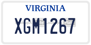 XGM1267 license plate in Virginia
