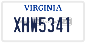 XHW5341  license plate in VA