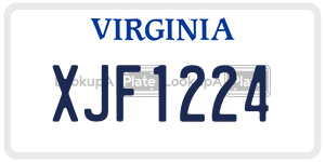 XJF1224  license plate in VA