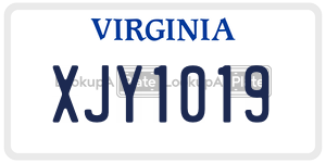 XJY1019  license plate in VA
