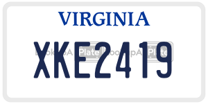 XKE2419 license plate in Virginia