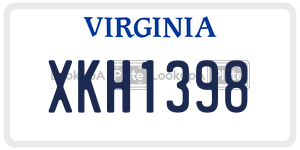 XKH1398  license plate in VA