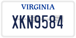 XKN9584  license plate in VA