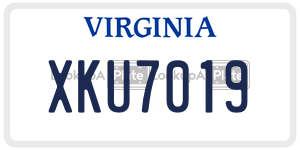 XKU7019  license plate in VA