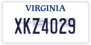 XKZ4029  license plate in VA