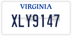 XLY9147  license plate in VA