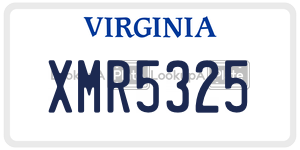 XMR5325  license plate in VA