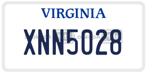 XNN5028  license plate in VA