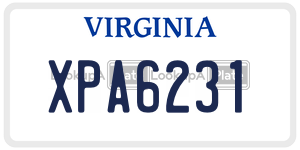 XPA6231  license plate in VA