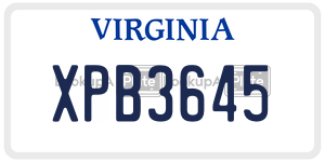 XPB3645  license plate in VA
