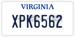 XPK6562  license plate in VA