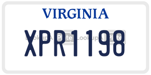 XPR1198  license plate in VA