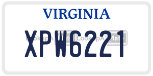 XPW6221  license plate in VA