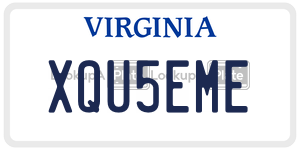 XQU5EME  license plate in VA