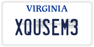 XQUSEM3  license plate in VA