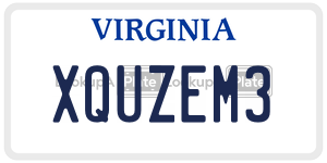 XQUZEM3  license plate in VA