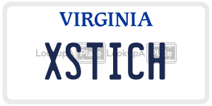 XSTICH license plate in Virginia