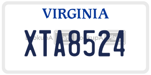 XTA8524  license plate in VA