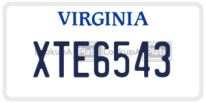 XTE6543  license plate in VA