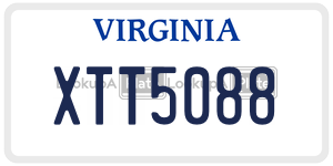 XTT5088  license plate in VA