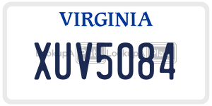 XUV5084  license plate in VA