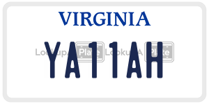 YA11AH  license plate in VA