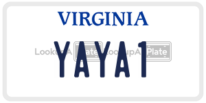 YAYA1  license plate in VA