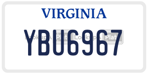 YBU6967 license plate in Virginia