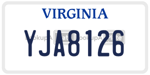 YJA8126  license plate in VA