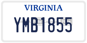 YMB1855  license plate in VA
