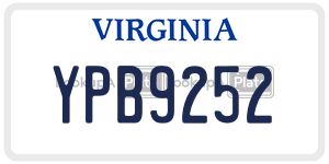 YPB9252 license plate in Virginia