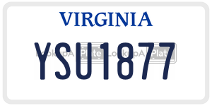 YSU1877  license plate in VA