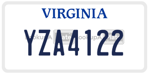 YZA4122  license plate in VA