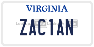 ZAC1AN  license plate in VA